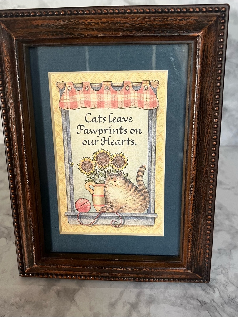 Vintage Babbling Brook Framed Cat Print